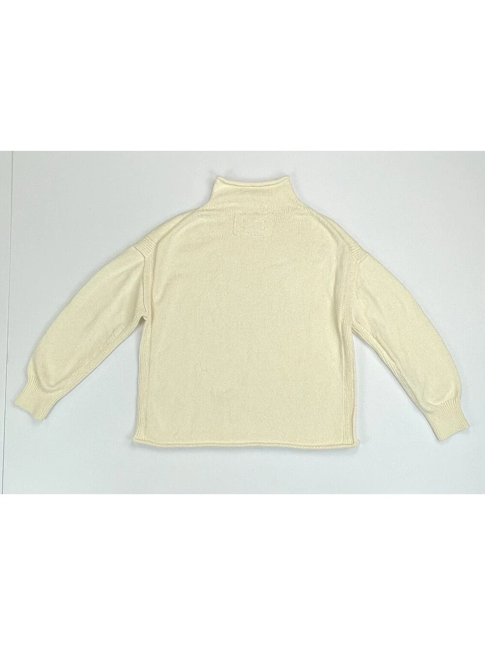 Free People We The Free Torres Roll Neck Sweater XS Sugar Swizzle Cream Ivory
